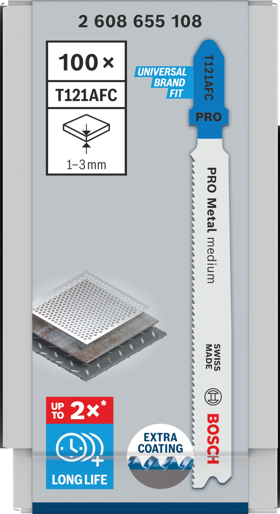 Hoja de sierra de calar PRO Metal medium T121AFC 92 mm, 100 uds.