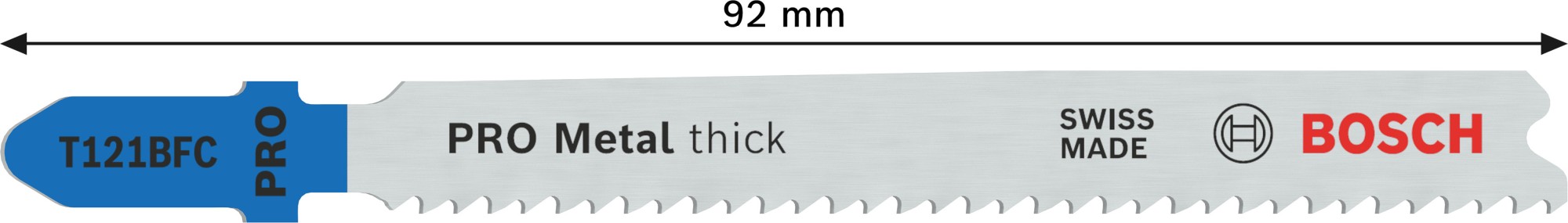 Hoja de sierra de calar PRO Metal thick T121BFC 92 mm, 3 uds.