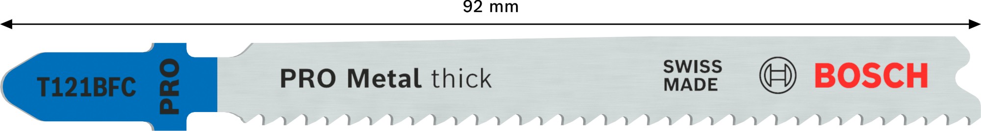 Hoja de sierra de calar PRO Metal thick T121BFC 92 mm, 5 uds.