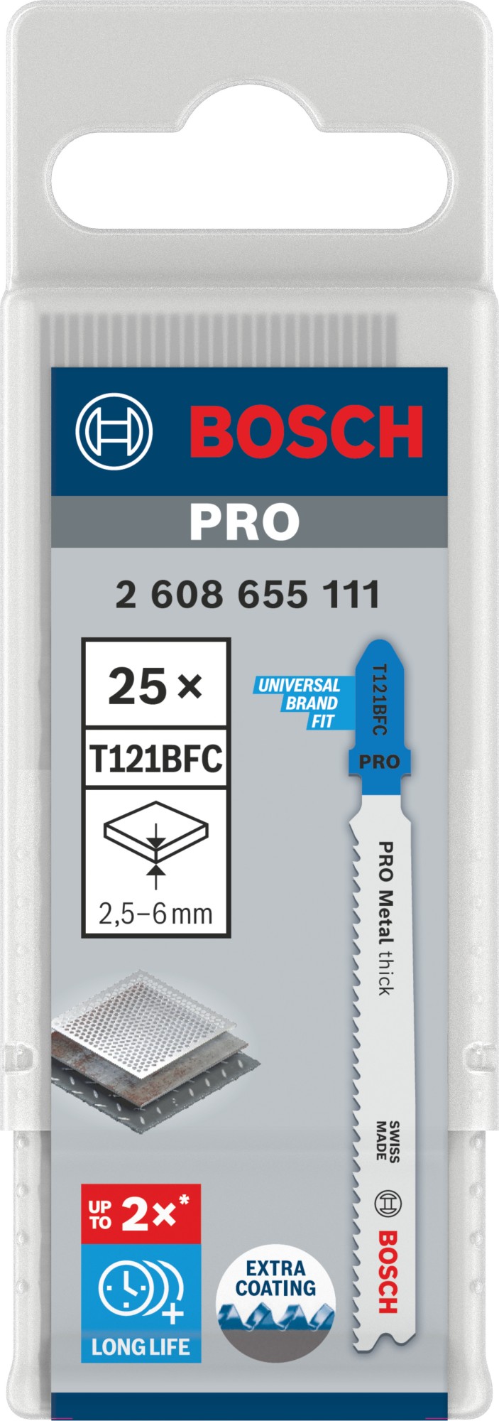 Hoja de sierra de calar PRO Metal thick T121BFC 92 mm, 25 uds.