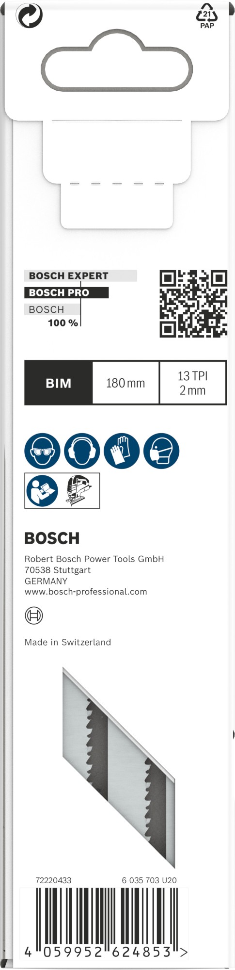Hoja de sierra de calar PRO Metal Sandwich T718BF, 180 mm, 5 uds.