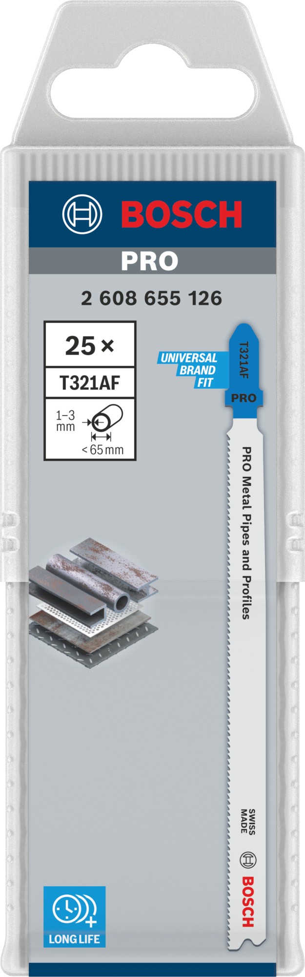 Hoja de sierra de calar PRO Metal Pipes and Profiles T321AF 132 mm, 25 uds.