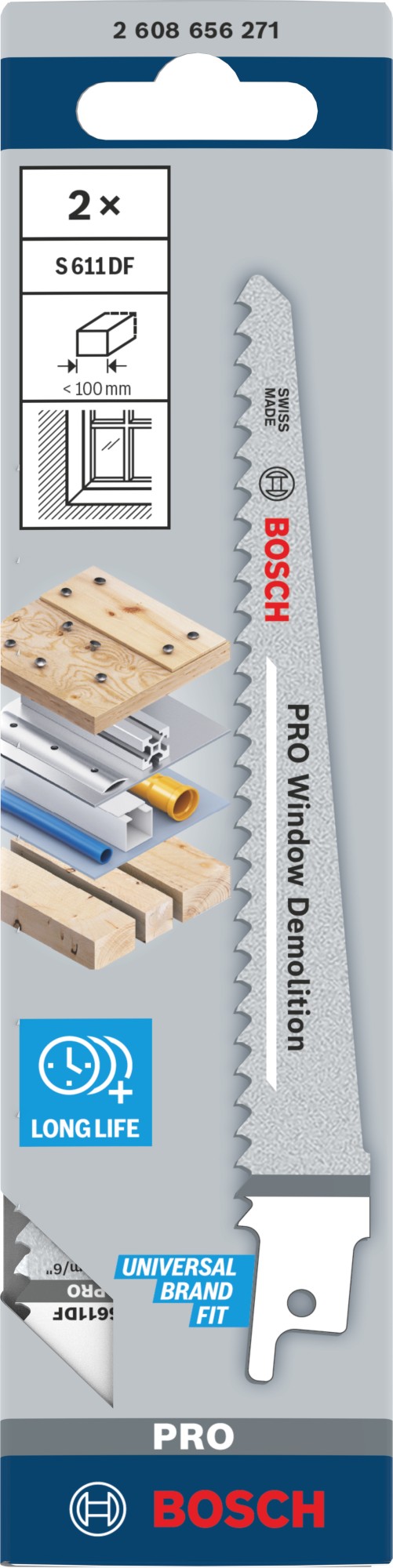Hoja PRO Window Demolition S611DF 1,25 x 19 x 150 mm, 2 unidades