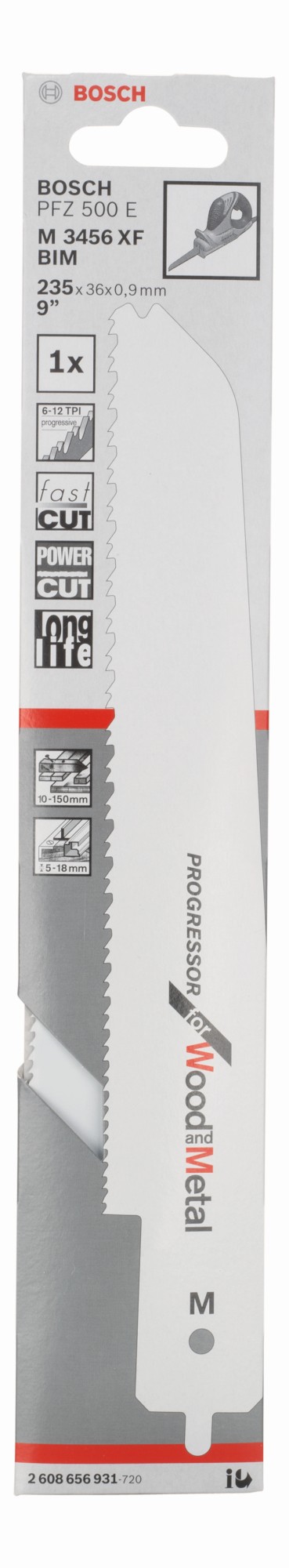 Hoja de sierra sable M 3456 XF para multisierra PFZ 500 E de BoschProgressor for Wood and Metal