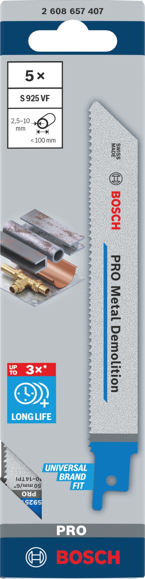 Hoja PRO Metal Demolition S925VF 1,25 x 19 x 150 mm, 5 unidades