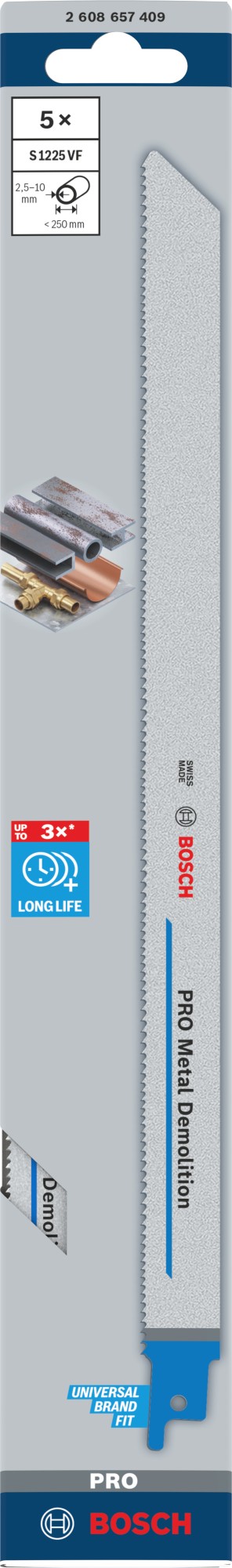 Hoja PRO Metal Demolition S1225VF 1,25 x 19 x 300 mm, 5 unidades