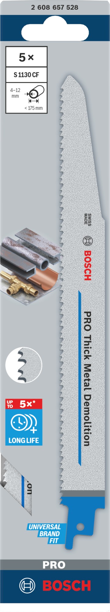 Hoja PRO Thick Metal Demolition S1130CF 1,6 x 22 x 225 mm, 5 unidades