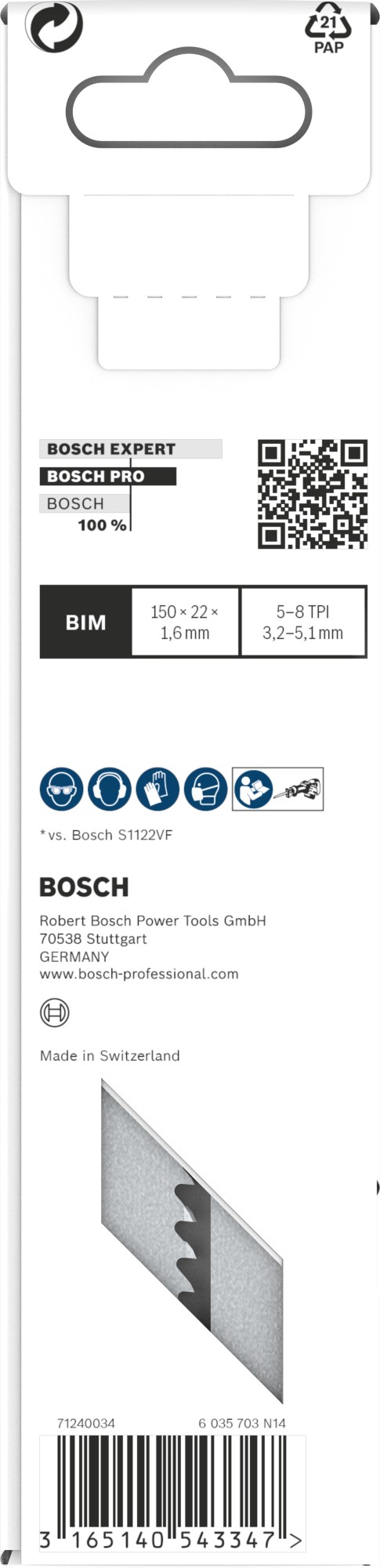 Hoja PRO Multi Material Demolition S610VF 1,6 x 22 x 150 mm, 5 unidades