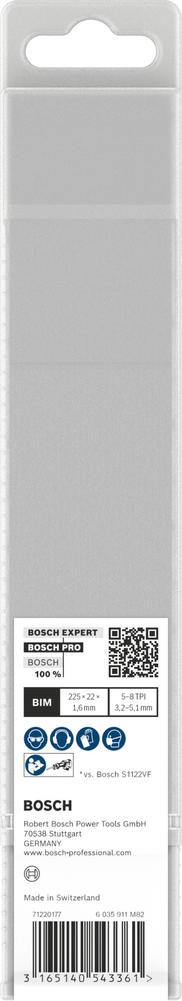 Hoja PRO Multi Material Demolition S1110VF 1,6 x 22 x 225 mm, 25 unidades