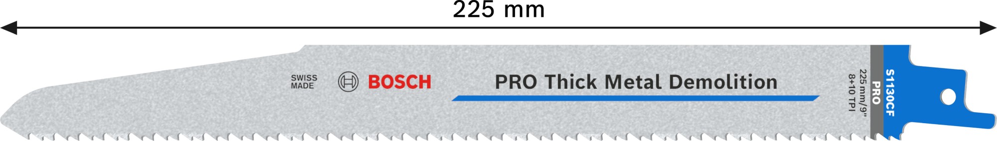 Hoja PRO Thick Metal Demolition S1130CF 1,6 x 22 x 225 mm, 25 unidades