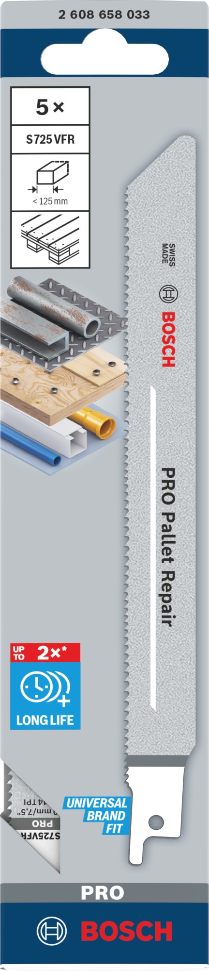 Hoja PRO Pallet Repair S725VFR 1,25 x 19 x 190 mm, 5 unidades