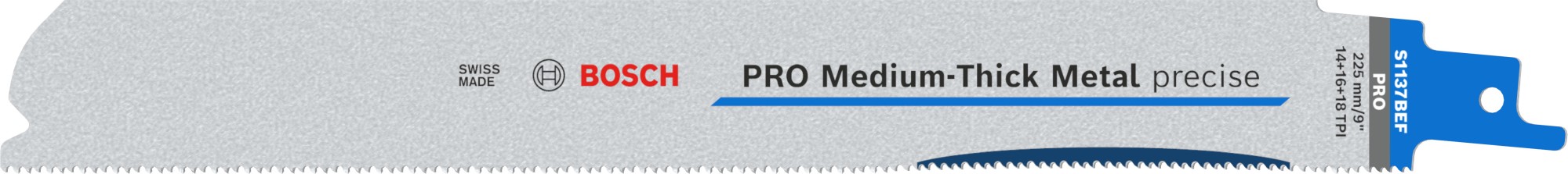 Hoja PRO Medium-Thick Metal precise S1137BEF, 1,1 x 25 x 225 mm, 5 uds.