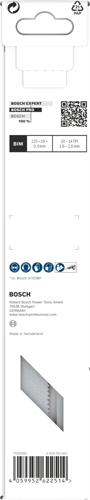 Hoja PRO Pallet Repair S1132VFR, 0,9 x 19 x 225 mm, 5 unidades