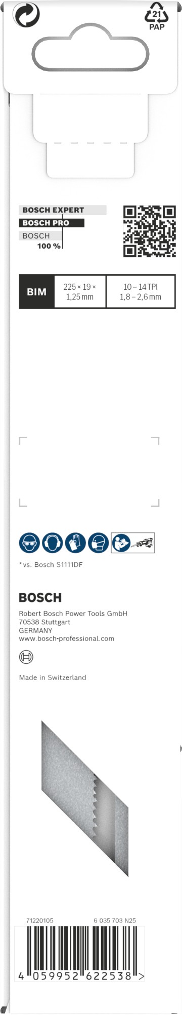 Hoja PRO Pallet Repair S1135VFR 1,25 x 19 x 225 mm, 5 unidades