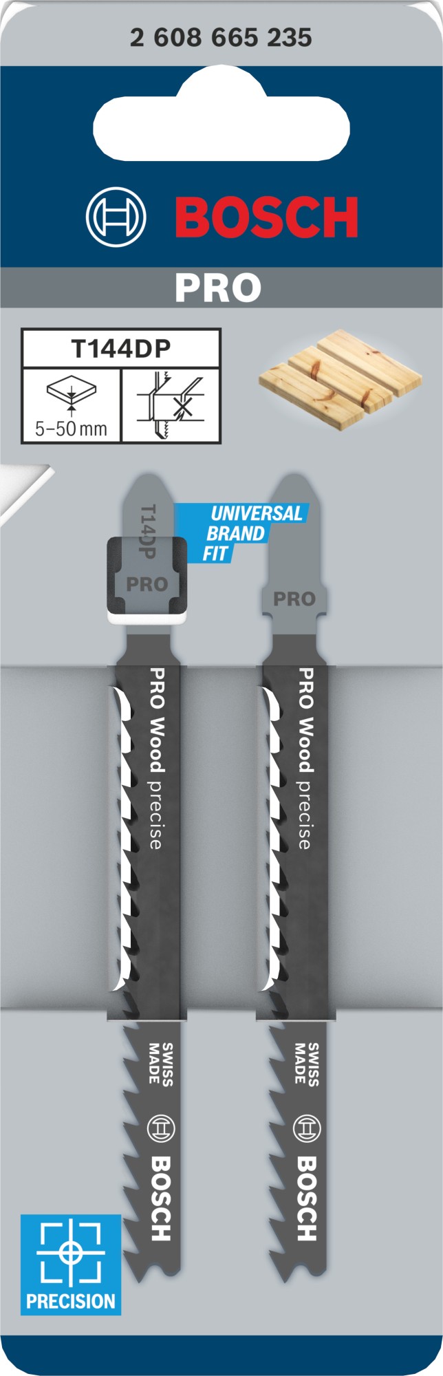 Hoja de sierra de calar PRO Wood precise T144DP 100 mm, 2 uds.
