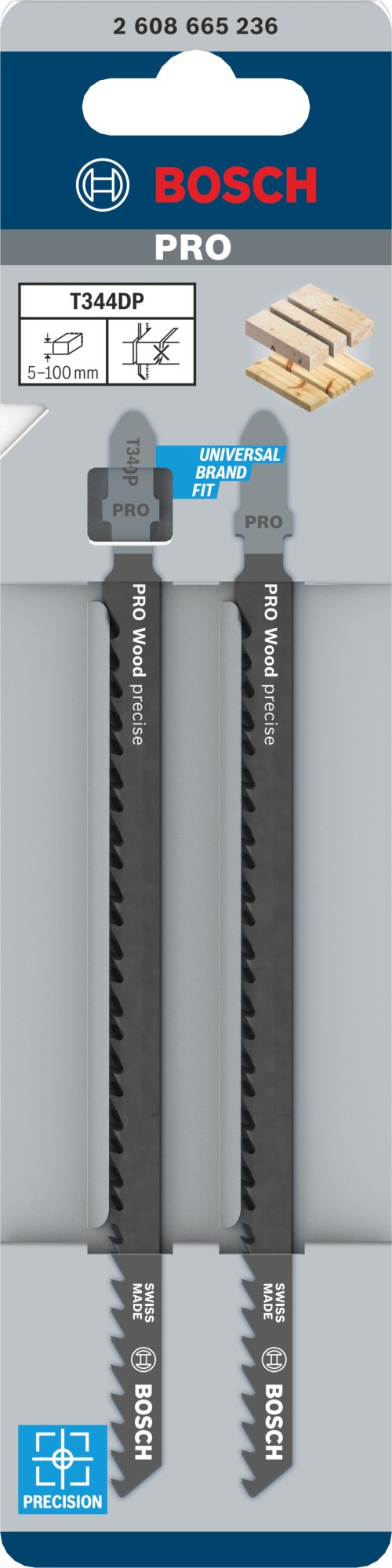 Hoja de sierra de calar PRO Wood precise T344DP 152 mm, 2 uds.