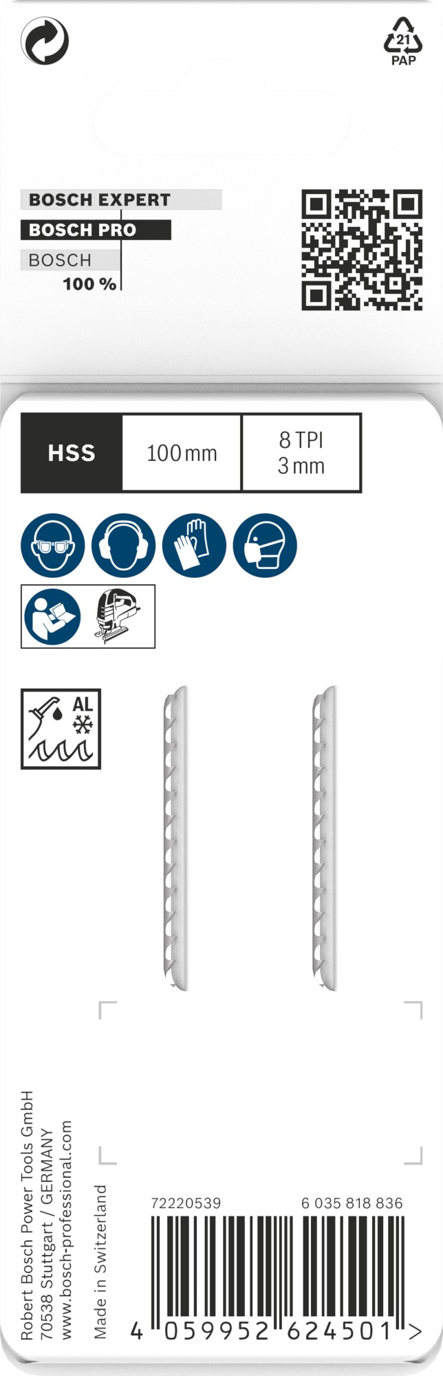 Hoja de sierra de calar PRO Alu T127D, 100 mm, 2 uds.