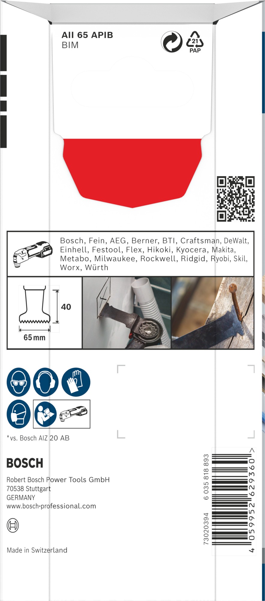 Hoja para corte de inmersión PRO AII 65 APIB, 65 x 40 mm, 5 uds.