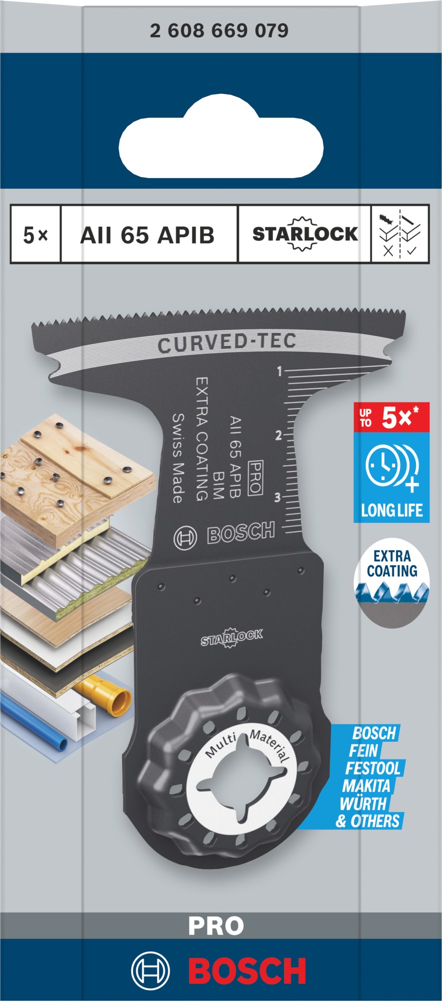 Hoja para corte de inmersión PRO AII 65 APIB, 65 x 40 mm, 5 uds.