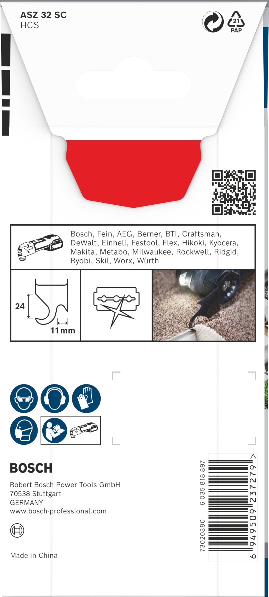 Hoja multiherramienta PRO ASZ 32 SC, 24 x 11 mm