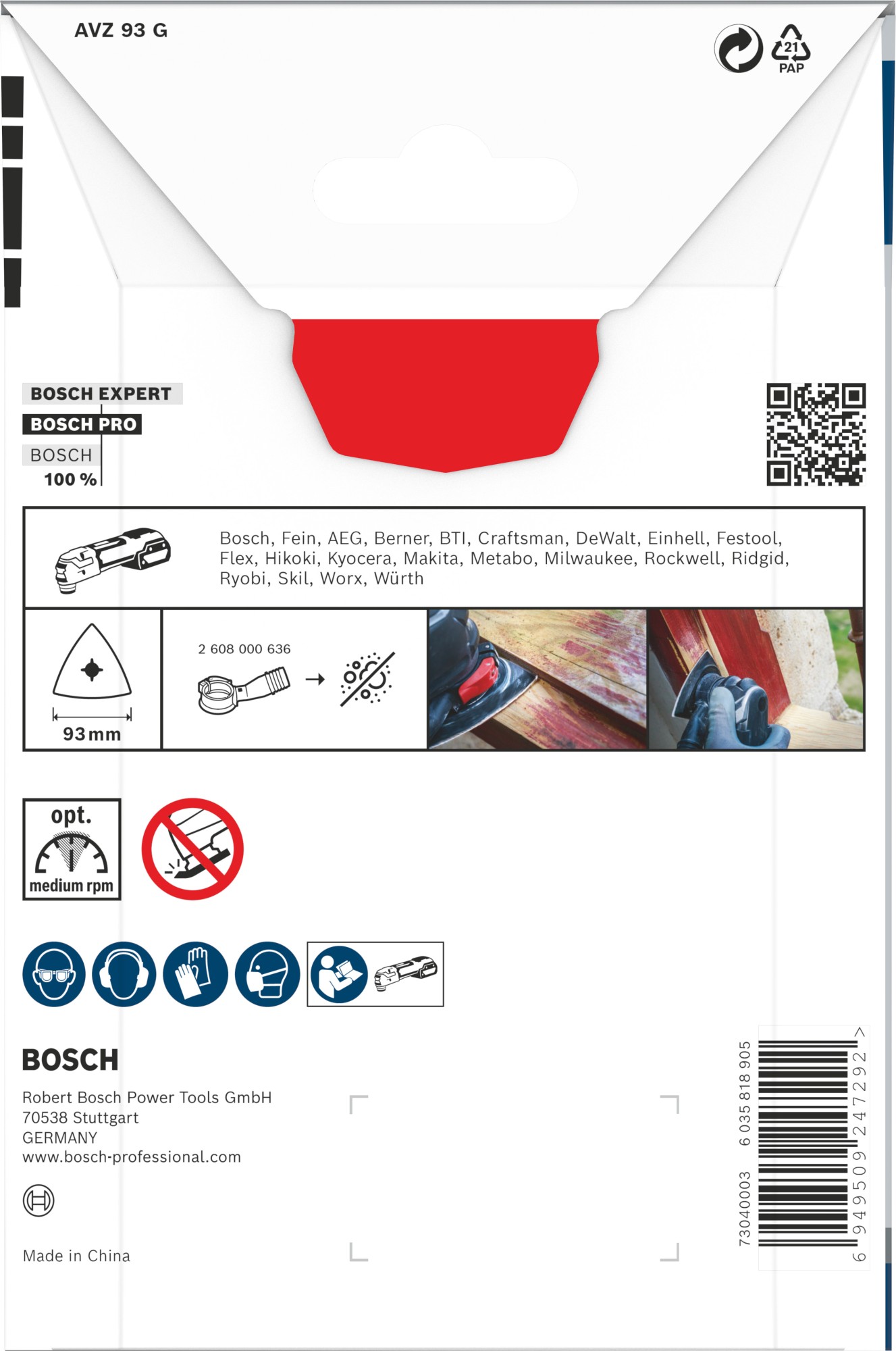 Accesorio multiherramienta PRO AVZ 93 G, 93 mm