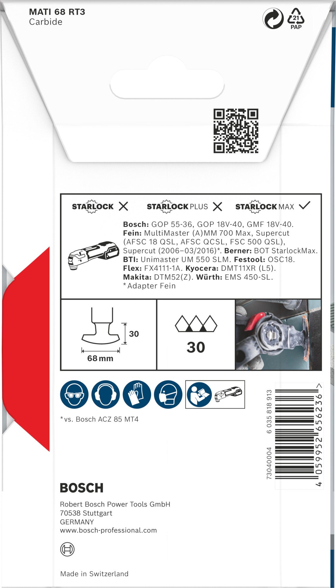 Hoja multiherramienta PRO MATI 68 RT3, 2,8 x 68 mm