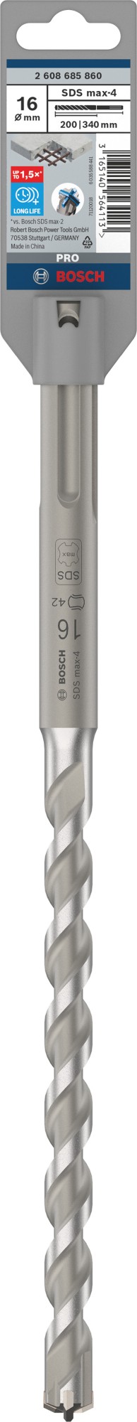 Broca para martillo PRO SDS max-4, 16 x 200 x 340 mm