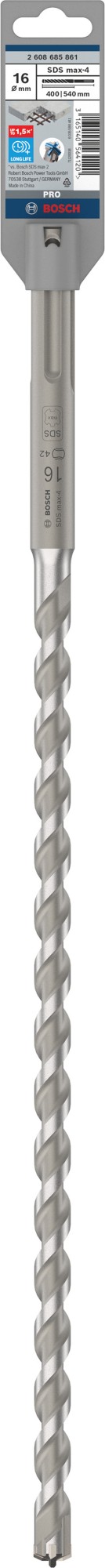 Broca para martillo PRO SDS max-4, 16 x 400 x 540 mm