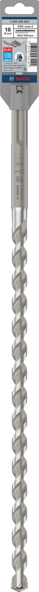 Broca para martillo PRO SDS max-4, 18 x 400 x 540 mm