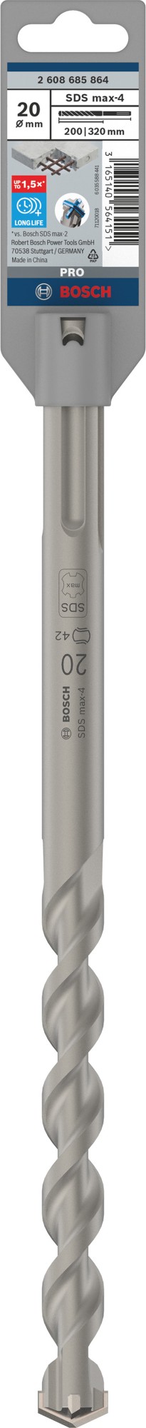 Broca para martillo PRO SDS max-4, 20 x 200 x 320 mm