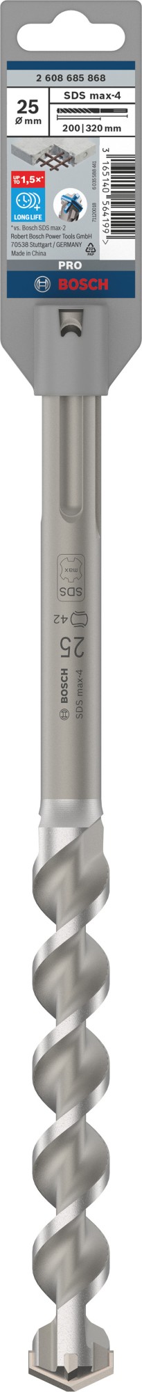 Broca para martillo PRO SDS max-4, 25 x 200 x 320 mm