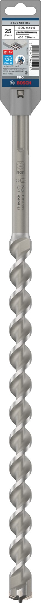 Broca para martillo PRO SDS max-4, 25 x 400 x 520 mm