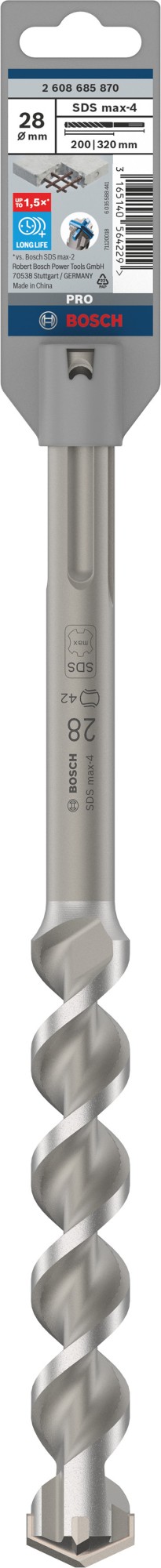 Broca para martillo PRO SDS max-4, 28 x 200 x 320 mm