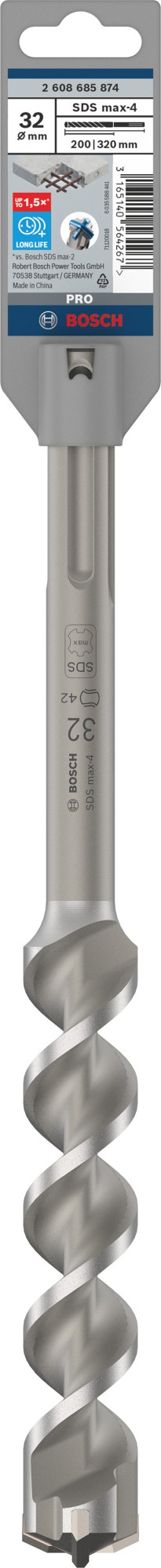 Broca para martillo PRO SDS max-4, 32 x 200 x 320 mm