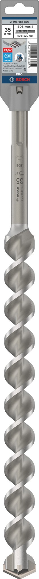 Broca para martillo PRO SDS max-4, 35 x 400 x 520 mm