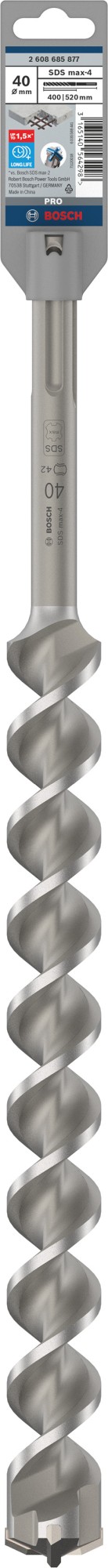 Broca para martillo PRO SDS max-4, 40 x 400 x 520 mm