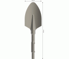 Cincel de pala PRO HEX 30-4C redondeado, 135 x 400 mm