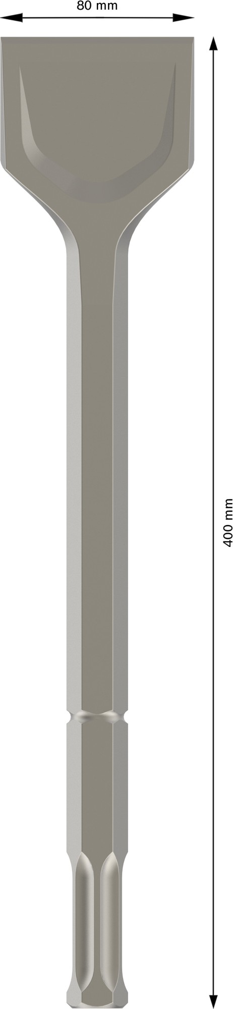 Cincel de pala PRO HEX 22-5C 80 x 400 mm