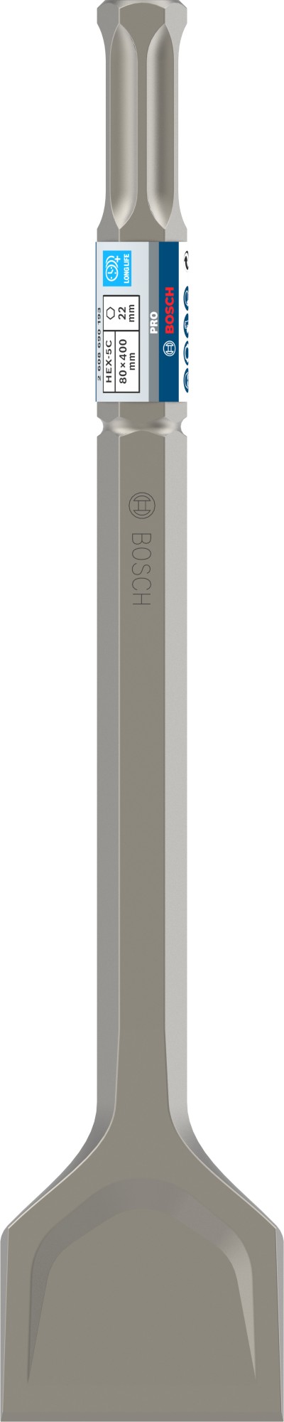 Cincel de pala PRO HEX 22-5C 80 x 400 mm