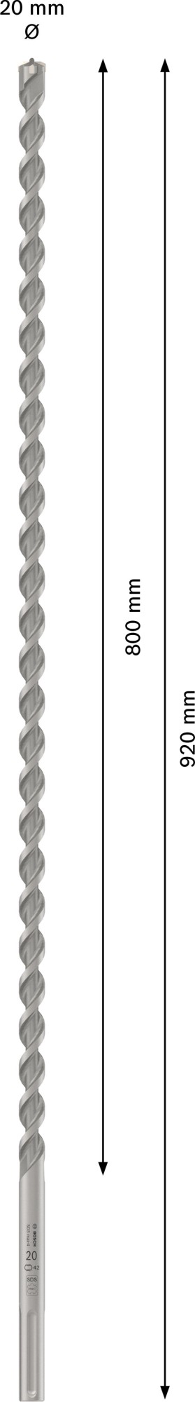 Broca para martillo PRO SDS max-4, 20 x 800 x 920 mm