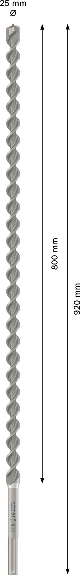 Broca para martillo PRO SDS max-4, 25 x 800 x 920 mm