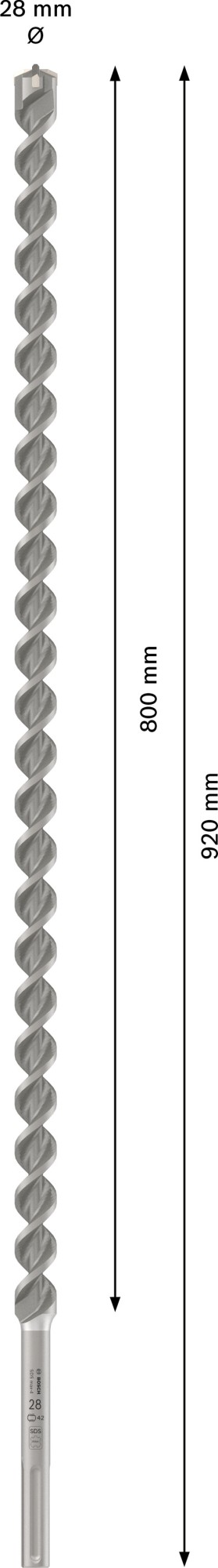 Broca para martillo PRO SDS max-4, 28 x 800 x 920 mm
