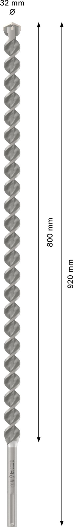 Broca para martillo PRO SDS max-4, 32 x 800 x 920 mm
