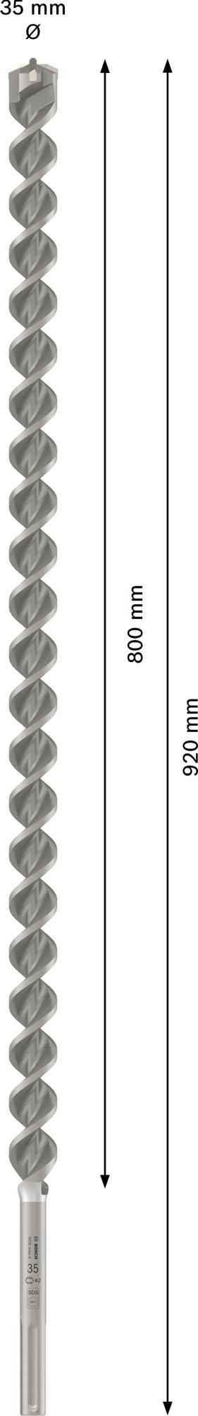 Broca para martillo PRO SDS max-4, 35 x 800 x 920 mm
