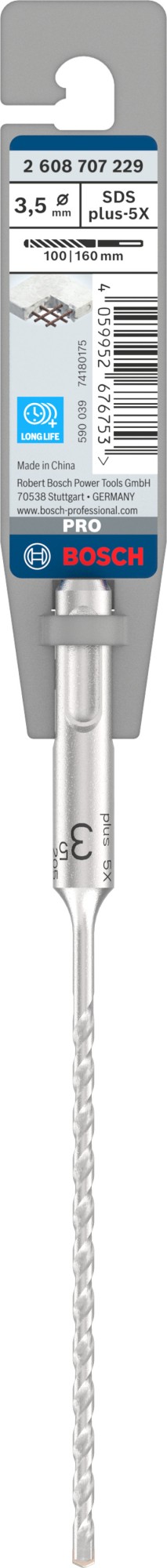 Broca para martillo PRO SDS plus-5X, 3,5 x 100 x 160 mm