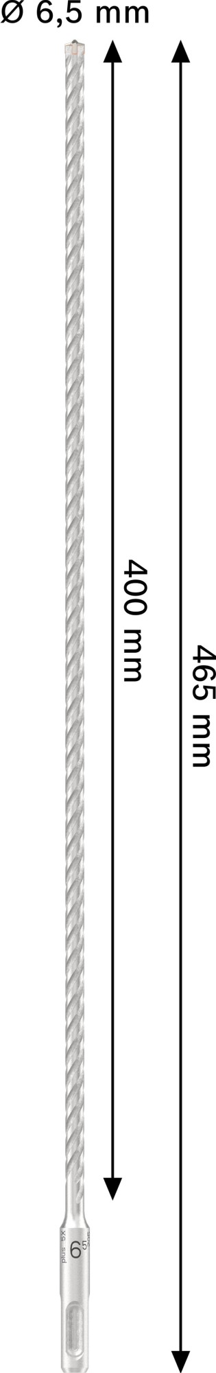 Broca para martillo PRO SDS plus-5X, 6,5 x 400 x 465 mm