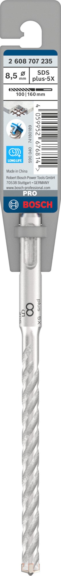 Broca para martillo PRO SDS plus-5X, 8,5 x 100 x 165 mm