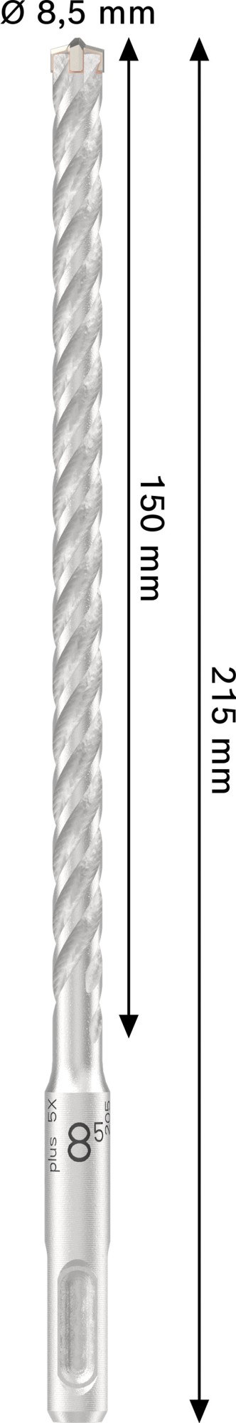 Broca para martillo PRO SDS plus-5X, 8,5 x 150 x 215 mm