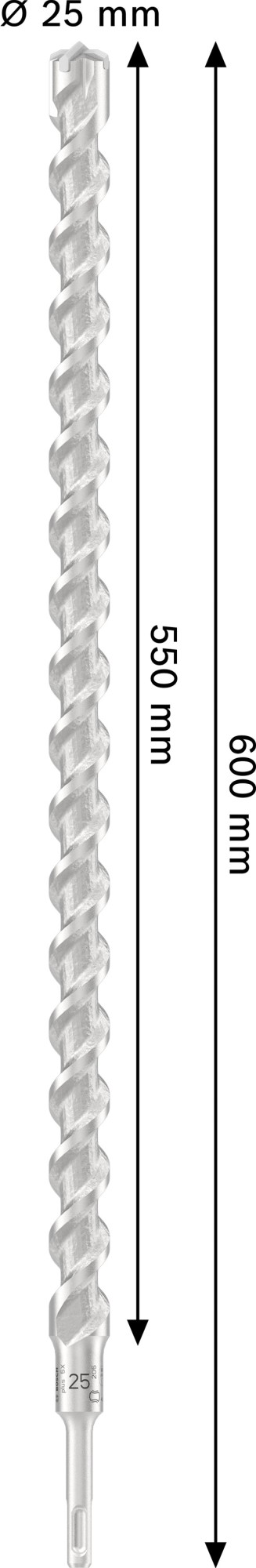 Broca para martillo PRO SDS plus-5X, 25 x 550 x 600 mm