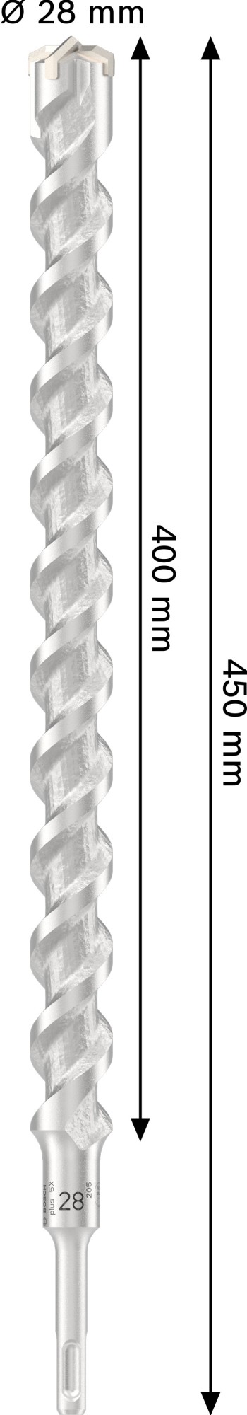Broca para martillo PRO SDS plus-5X, 28 x 400 x 450 mm